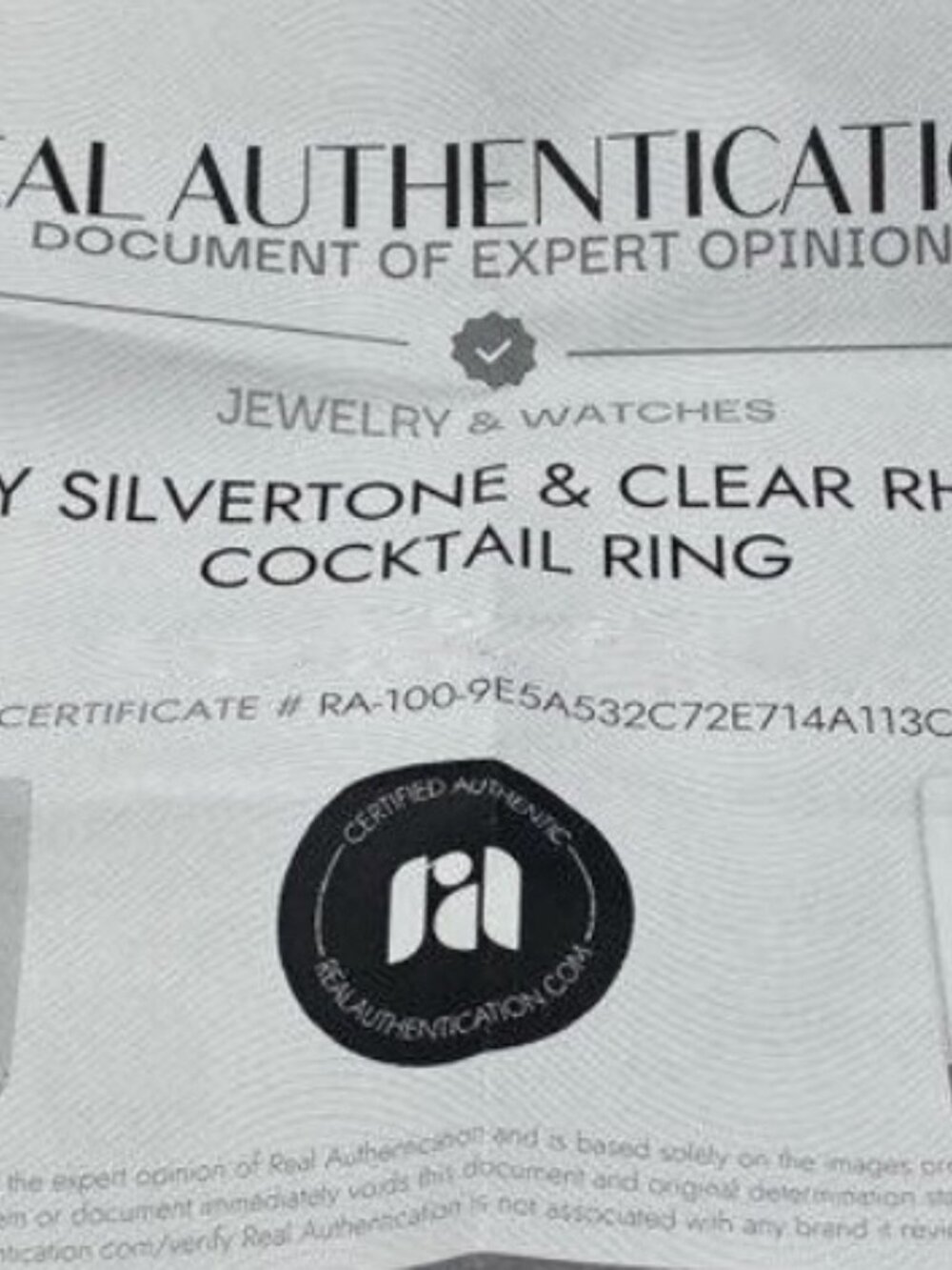 Vintage Givenchy Stamped Bold Crystal Statement Ring w Certificate of Auth - Picture 6 of 6